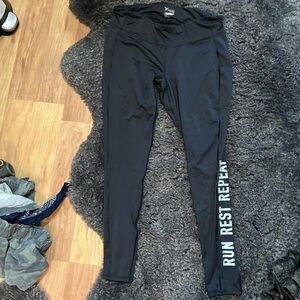 Black Leggings with Motivational Text